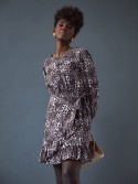 Casual dress with ruffles in a leopard print SF985 - Online store - Boutique